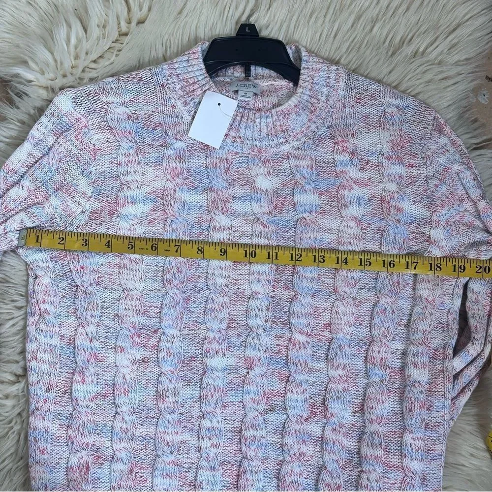 J. Crew Women's Pink and White Knit Sweater